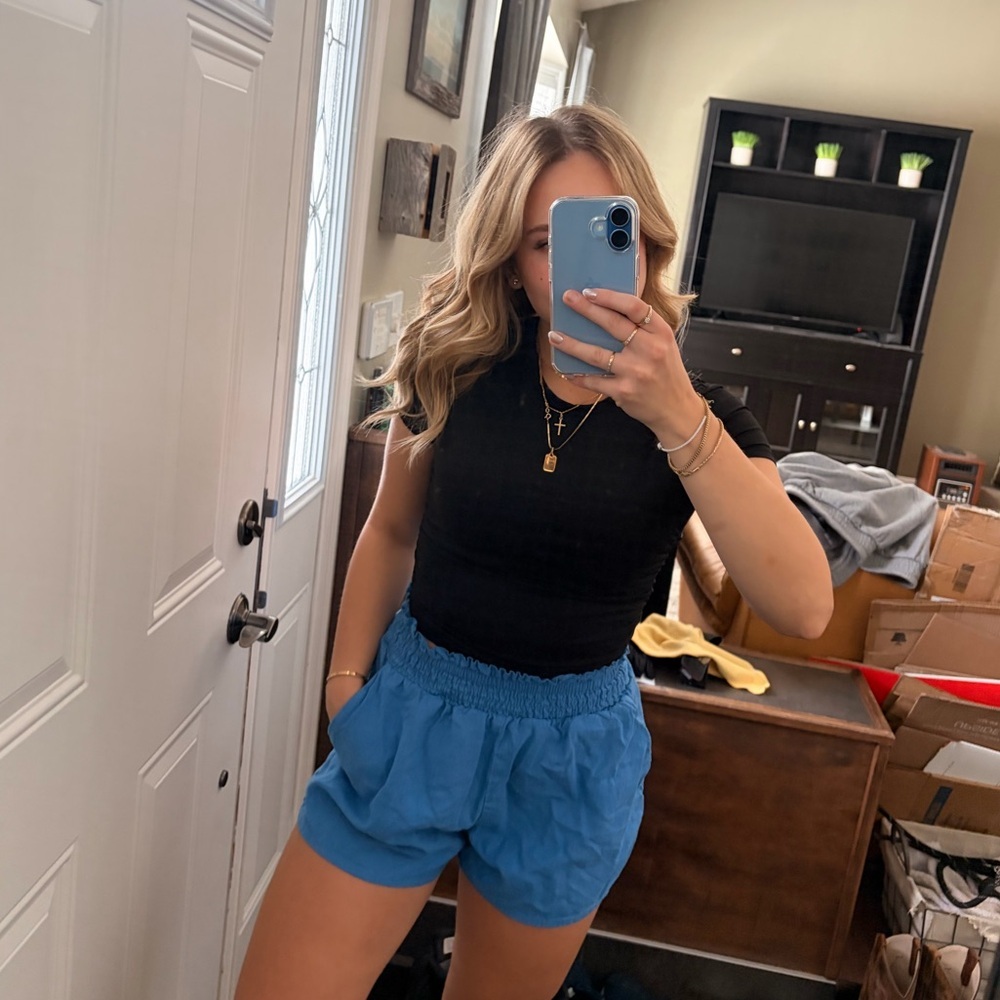 Blue flowy shorts